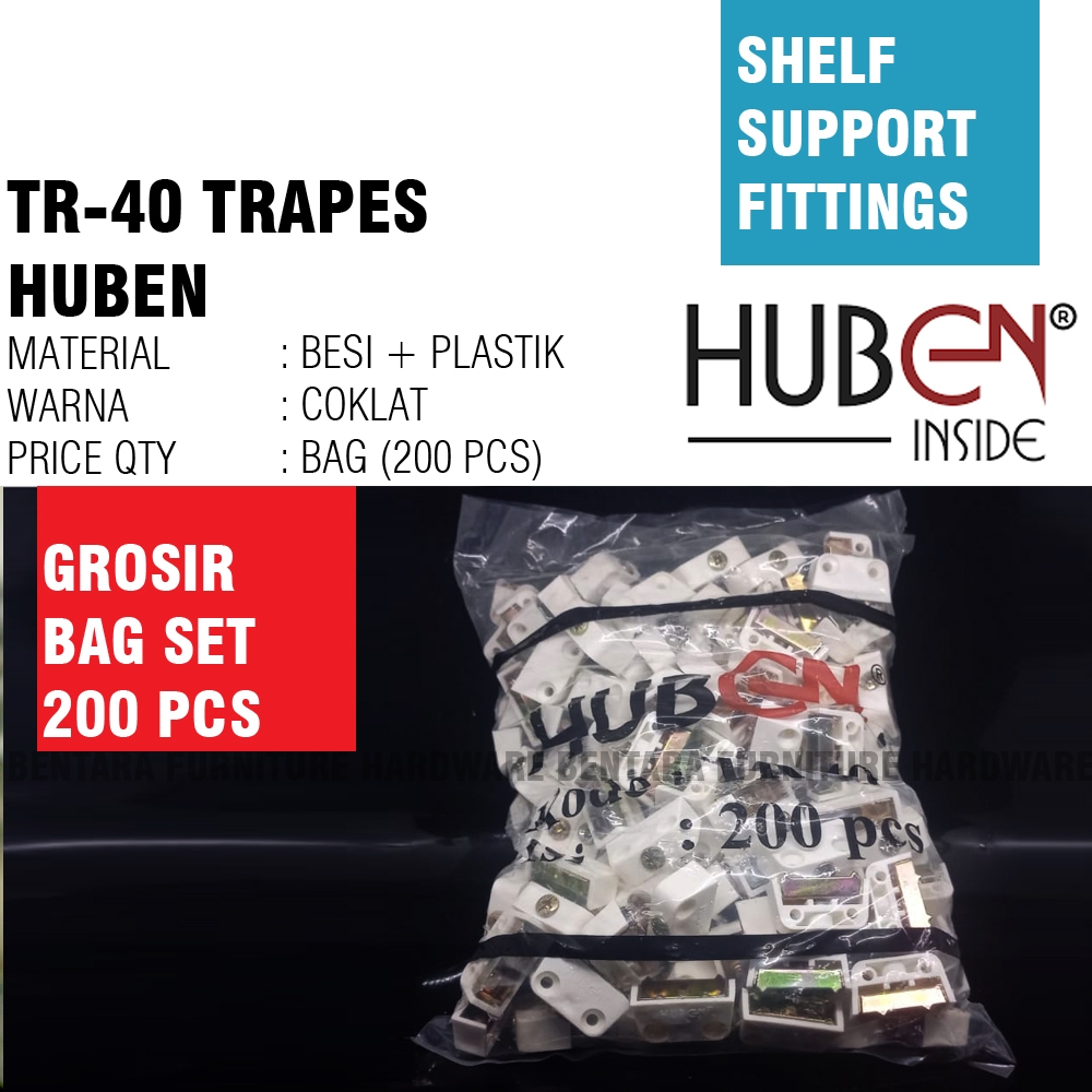 (GROSIR) HUBEN TR-40 TRAPES 38 X 20 X 13 MM BROWN WHITE PUTIH COKLAT - UNTUK AMBALAN SIKU / KD KNOCK