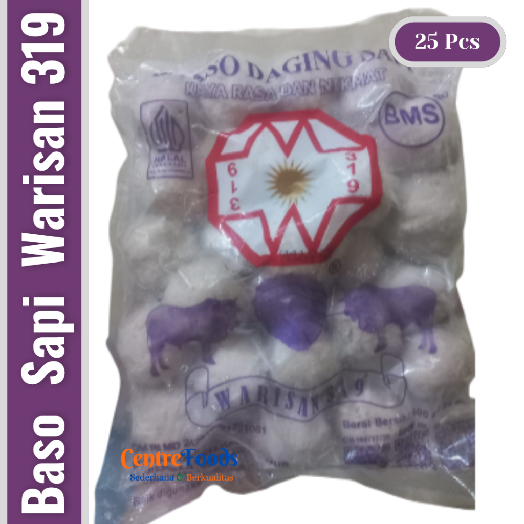 Bakso Sapi Warisan 319 BMS - Baso Daging Sapi Warisan 319 BMS Ungu Fresh | Isi 25 Pcs [ Harga Per BK