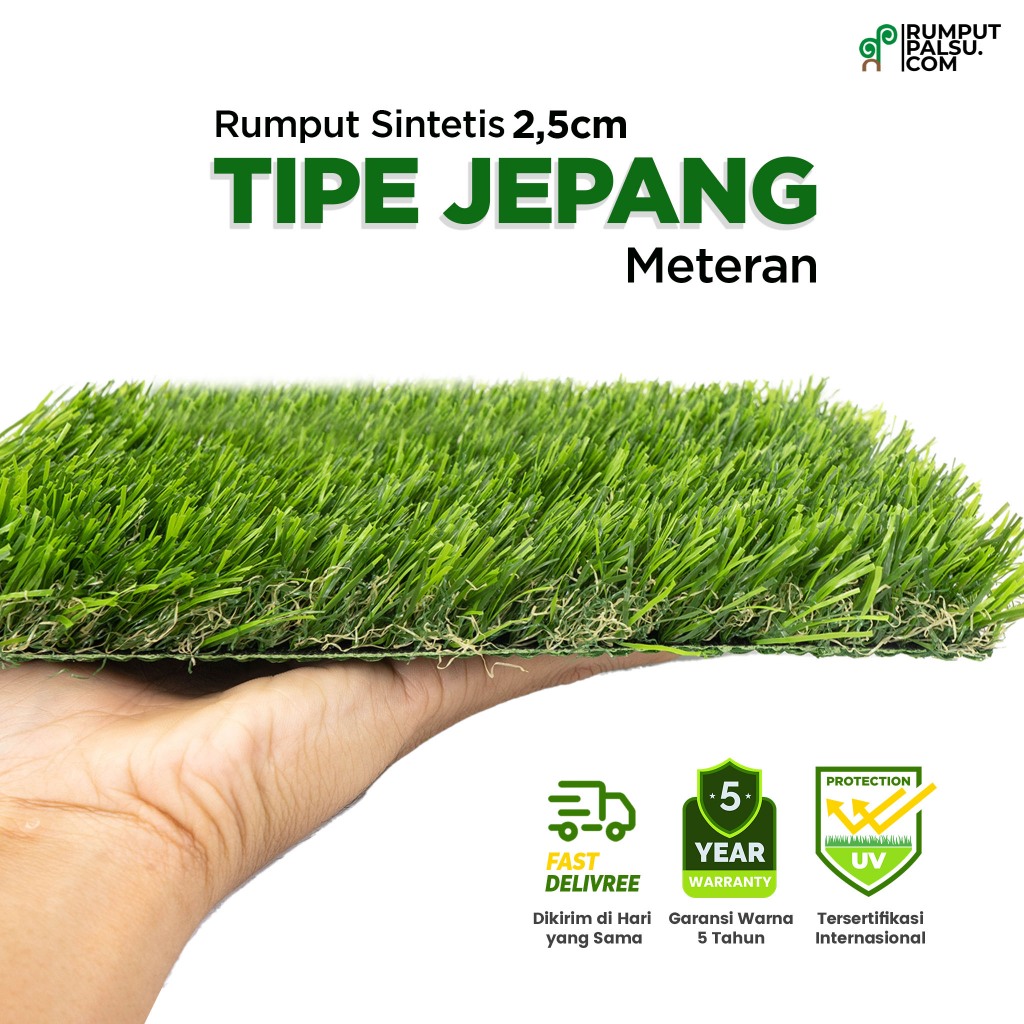 Rumput Sintetis Jepang 2.5cm – Karpet Rumput Hias Taman Dekorasi Rumah Outdoor Per Meter