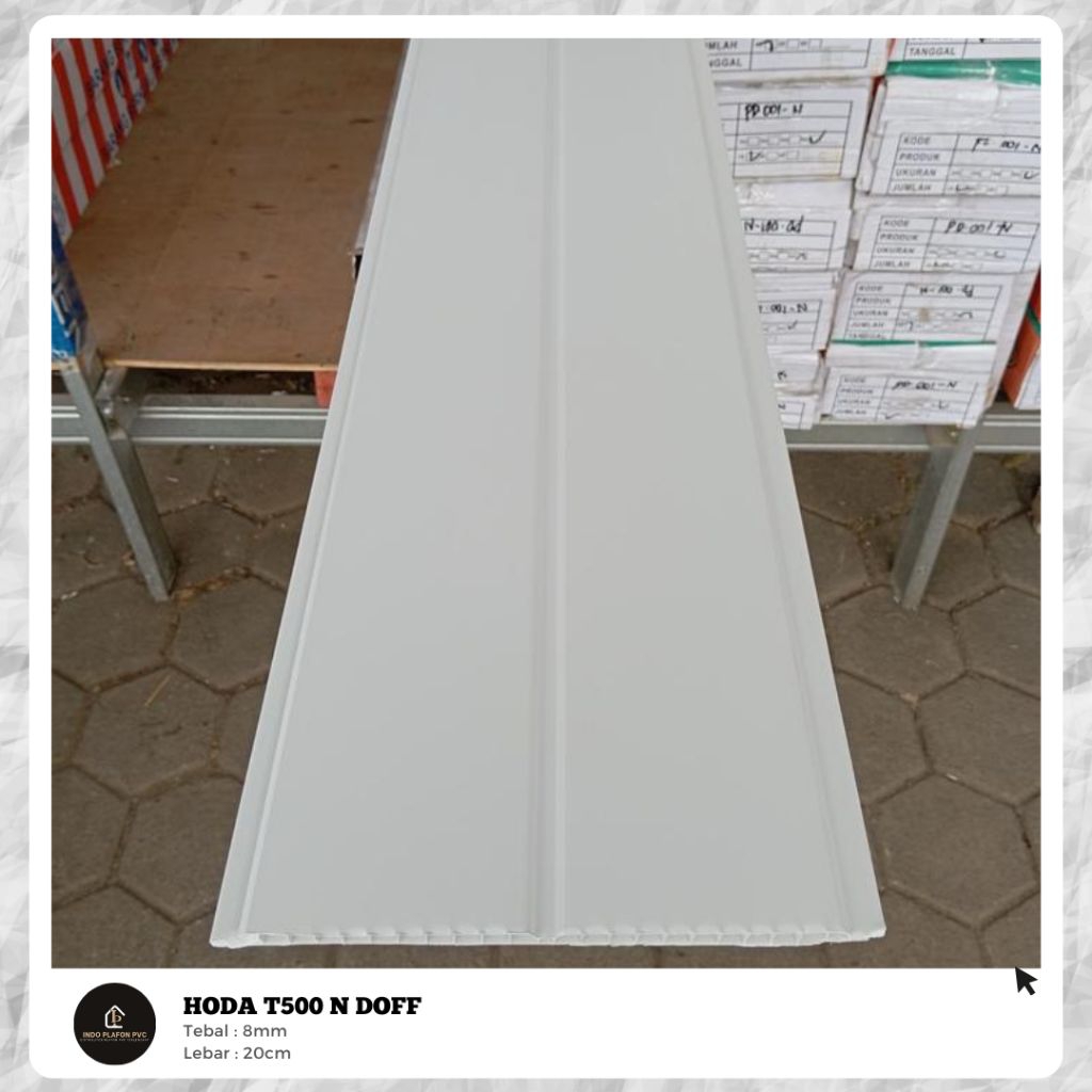 Plafon pvc putih Doff Hoda T500N (PERLEMBAR)