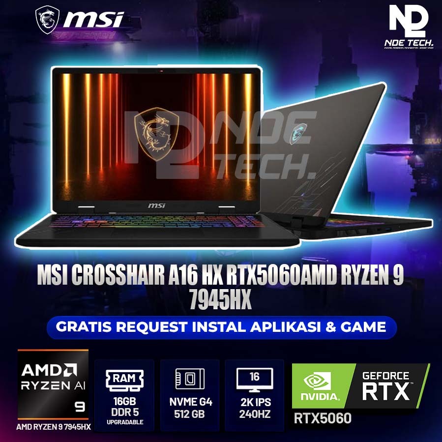 MSI CROSSHAIR A16 HX RTX5060AMD RYZEN 9 7945HX