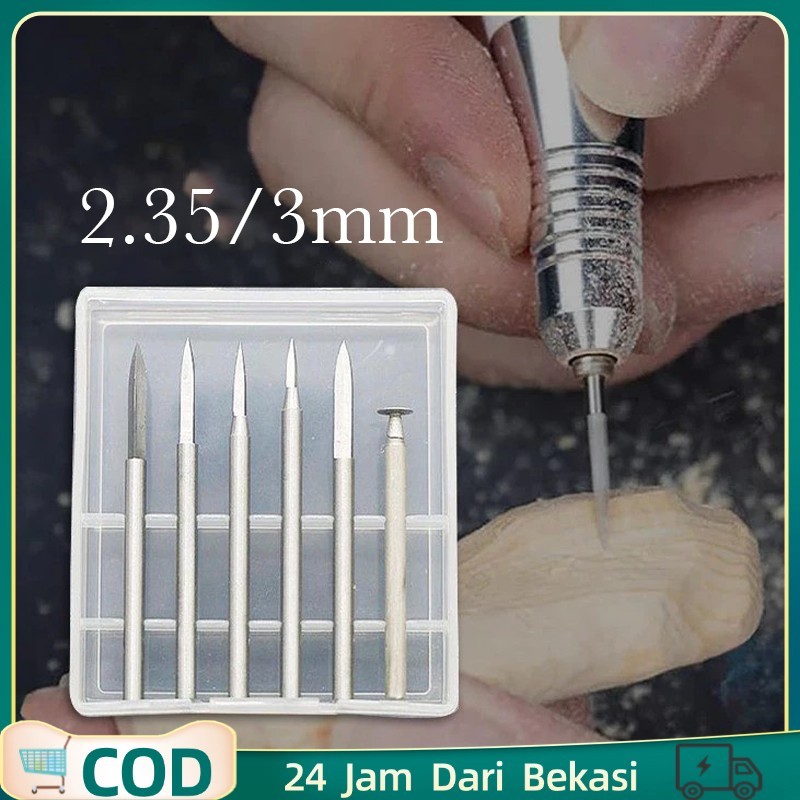 Isi6 Mata Bor Ukir Kayu Mata Bor Ukir Kayu Mini Grinder Mata Ukir Kayu 2.35mm 3mm Mata Bor Buat Luba