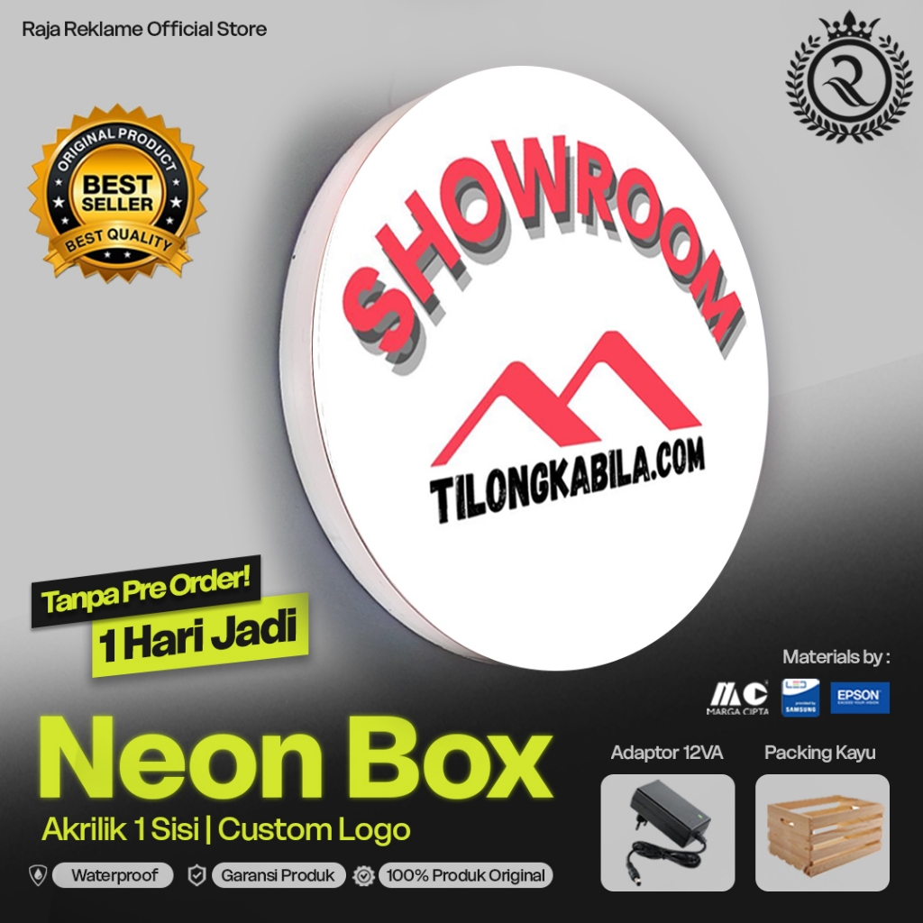 Neon Box Bulat | Neon Box 1 sisi | Neon Box Outdoor