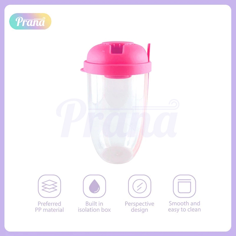 PRANA Botol Cup Salad Makan Buah Sayur Salad Garpu Tutup Portable Gelas Plastik Salad HL-AAA702