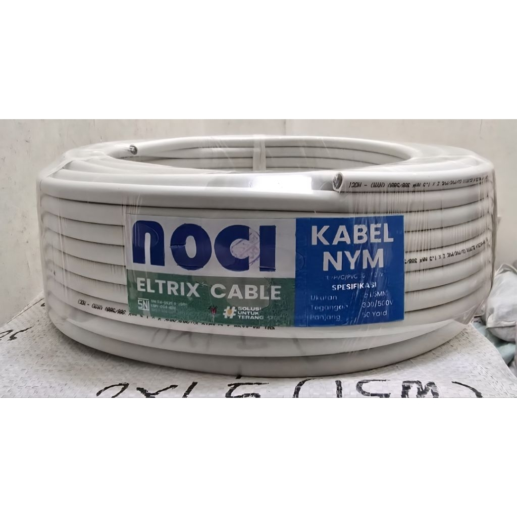 NOCI KABEL LISTRIK TEMBAGA NYM 2 X 1.5MM / KABEL LISTRIK TUNGGAL 2 X1.5 50Y