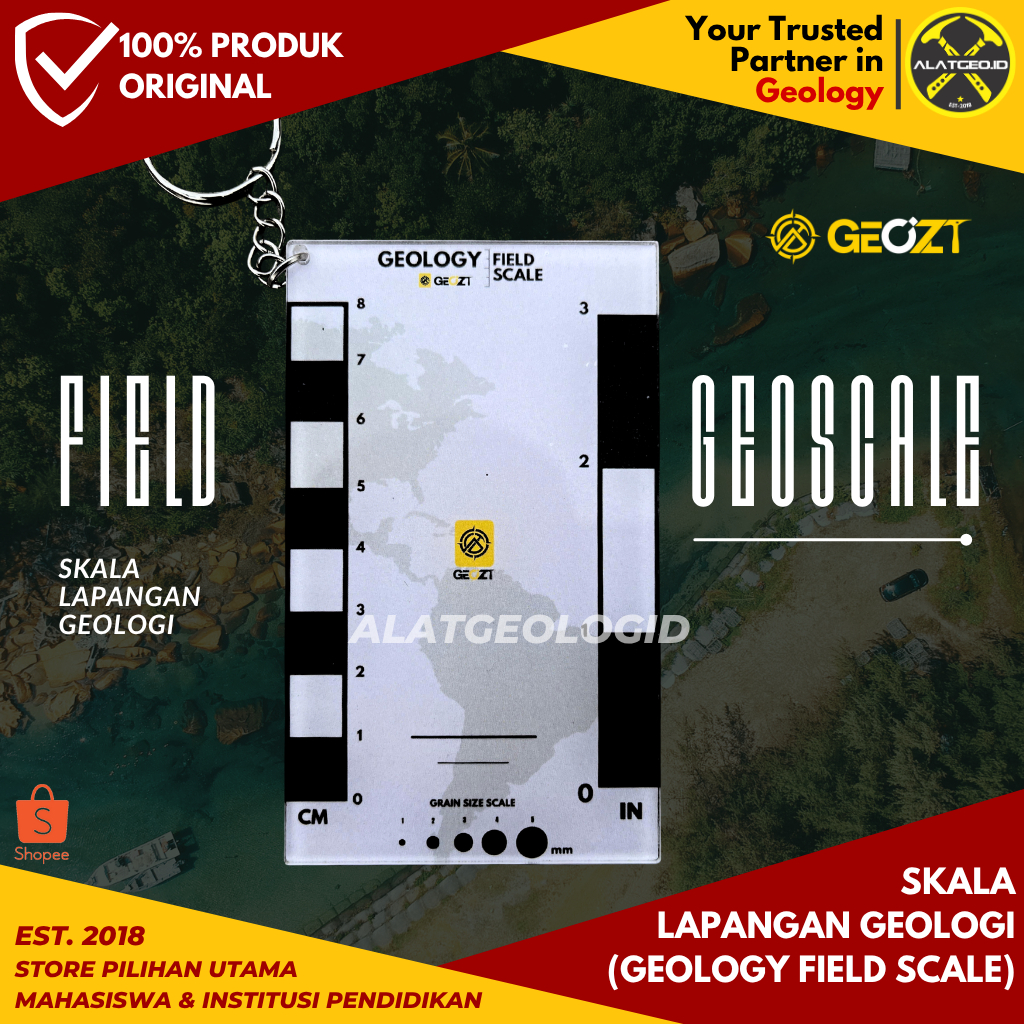 Skala Foto Geologi Lapangan – Alat Dokumentasi Batuan & Struktur Geologi