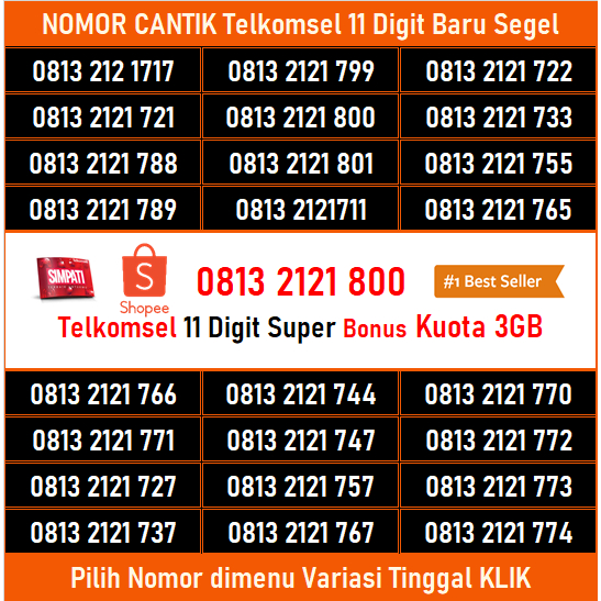 Kartu Perdana Nomor Cantik Telkomsel Simpati 11 Digit | Jaringan 2G 4G 5G