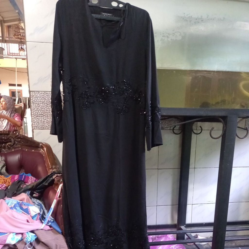 gamis hitam payet PL