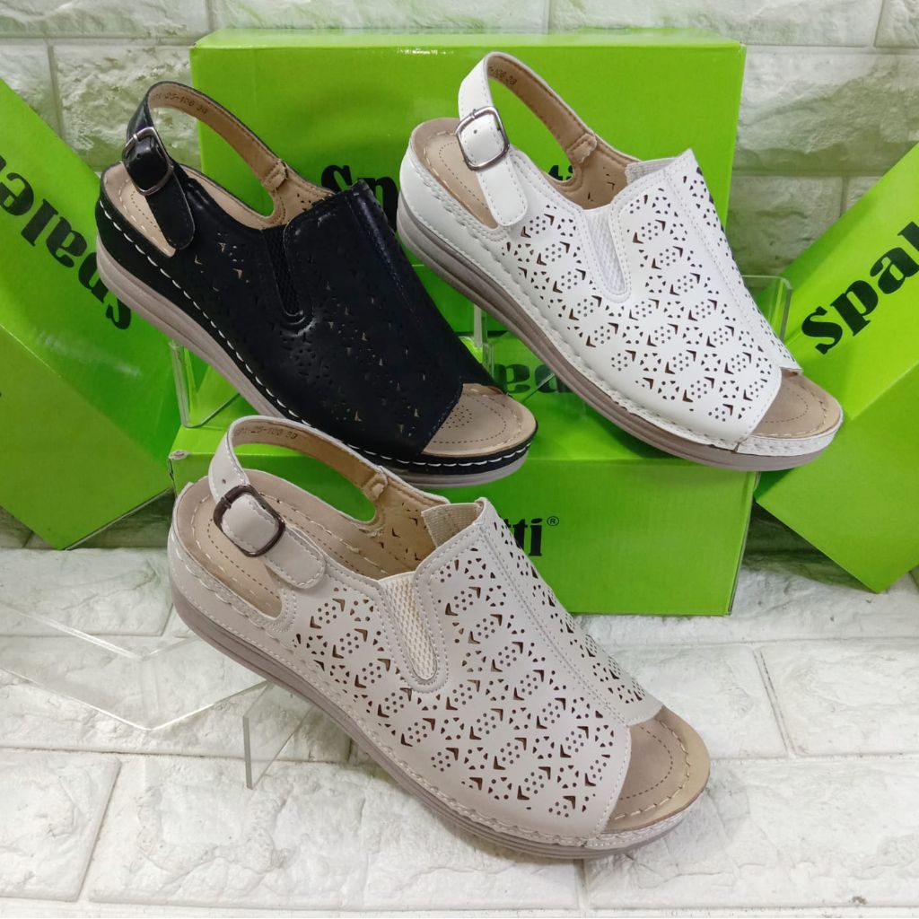 Sandal sepatu wedges import SPALETTI SPA 25-106 terbaru original