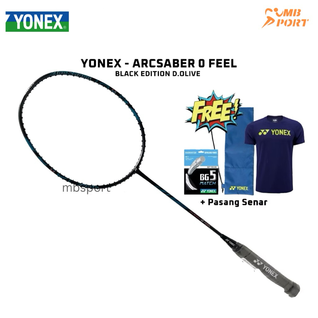Raket Badminton Bulutangkis Yonex ARCSABER 0 Feel Black Edition Marine