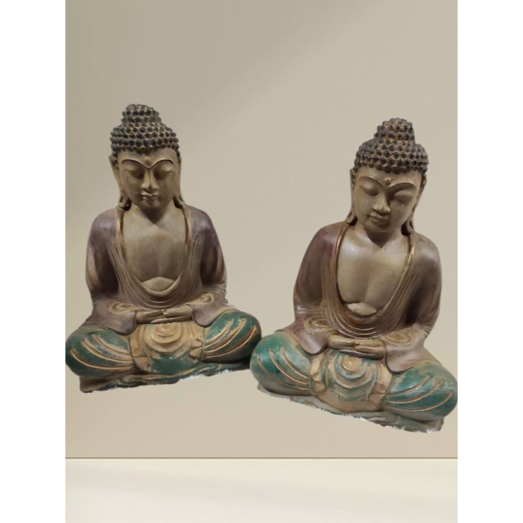 patung Buddha meditasi pajangan Buddha Buddha statue ornamen patung Buddha duduk meditasi dekorasi m