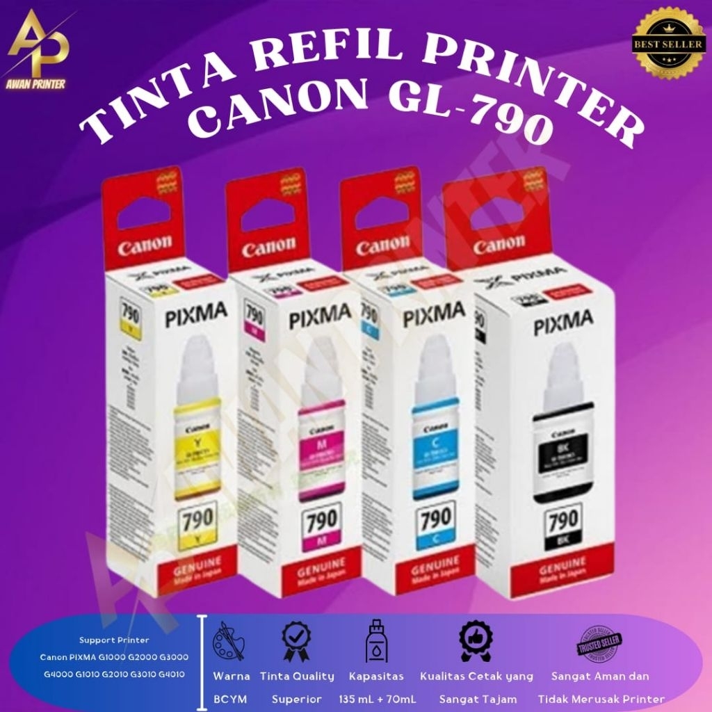 Tinta Canon Pixma GL-790 Tinta Printer G1010 G2010 G3010 G4010