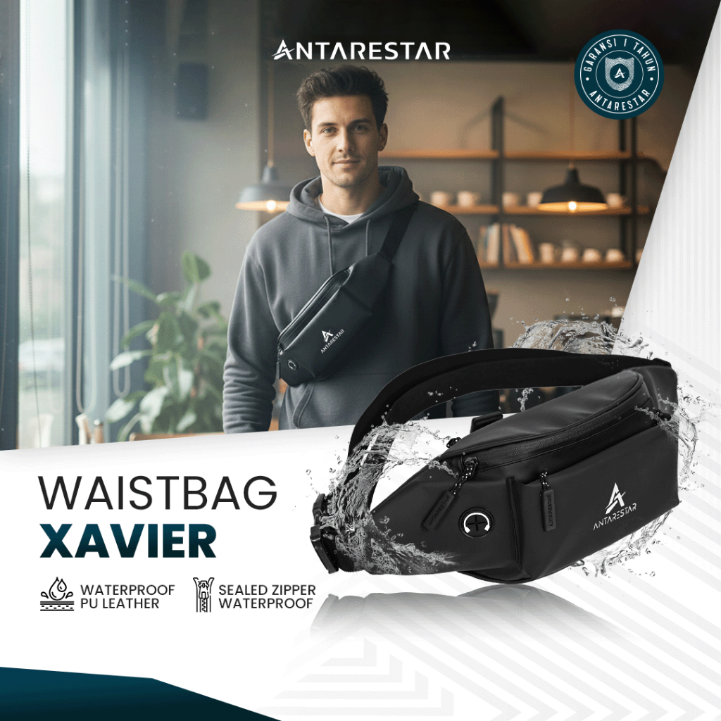ANTARESTAR Official - TAS SELEMPANG WATERPROOF ANTI AIR PRIA WANITA SPORTY OUTDOOR WAIST BAG XAVIER 