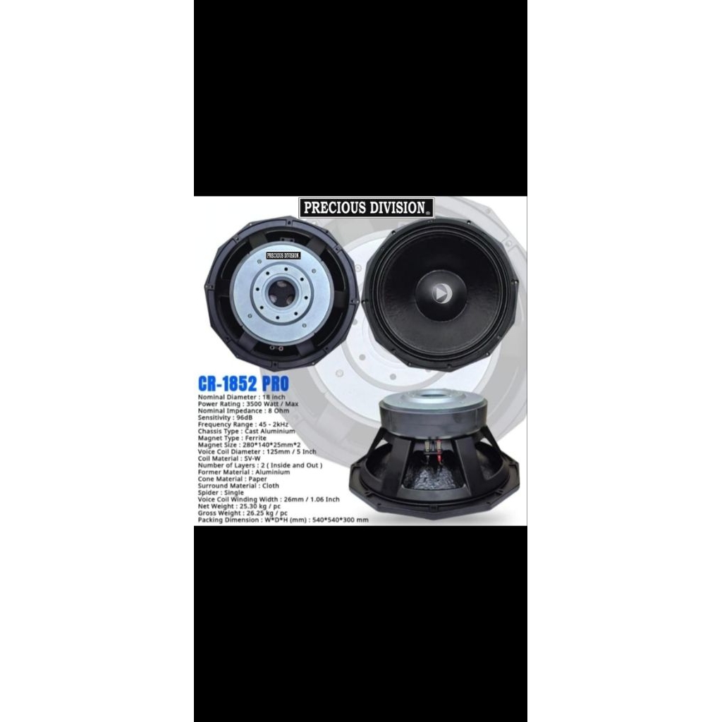 Speaker componen. PD CR 1852 PRO