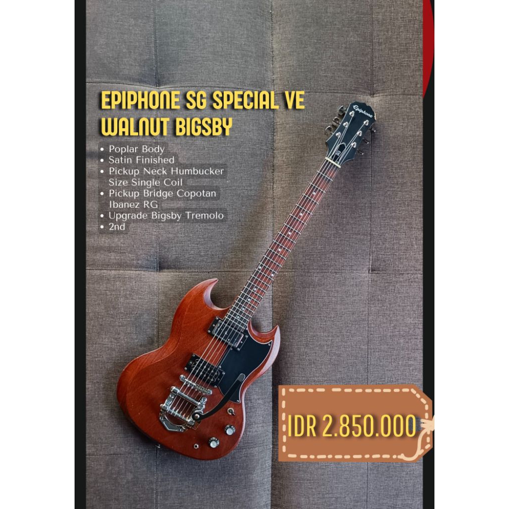 Epiphone sg special ve walnut bigsby plus admin 7.5%