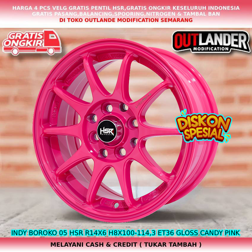 Velg racing ring14 velg mobil Karimun| Brio| Jazz| Karimun Wagon R| Swift dll hsr indy R14