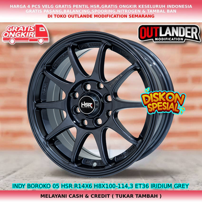Velg racing ring14 velg mobil Kijang LGX| Veloz| Avanza| Livina| Xenia| Panther dll hsr indy R14