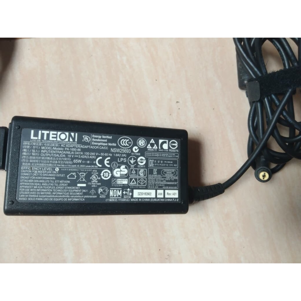 Adaptor Charger Laptop (second) LITE-ON liteon Acer PA-1650-02 PA-1650-86 PA-1650-69 19v 3.42a 65W