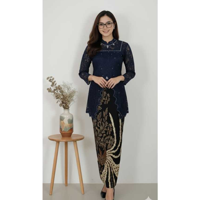 Kebaya Modern Bahan Tile Payet Jahit