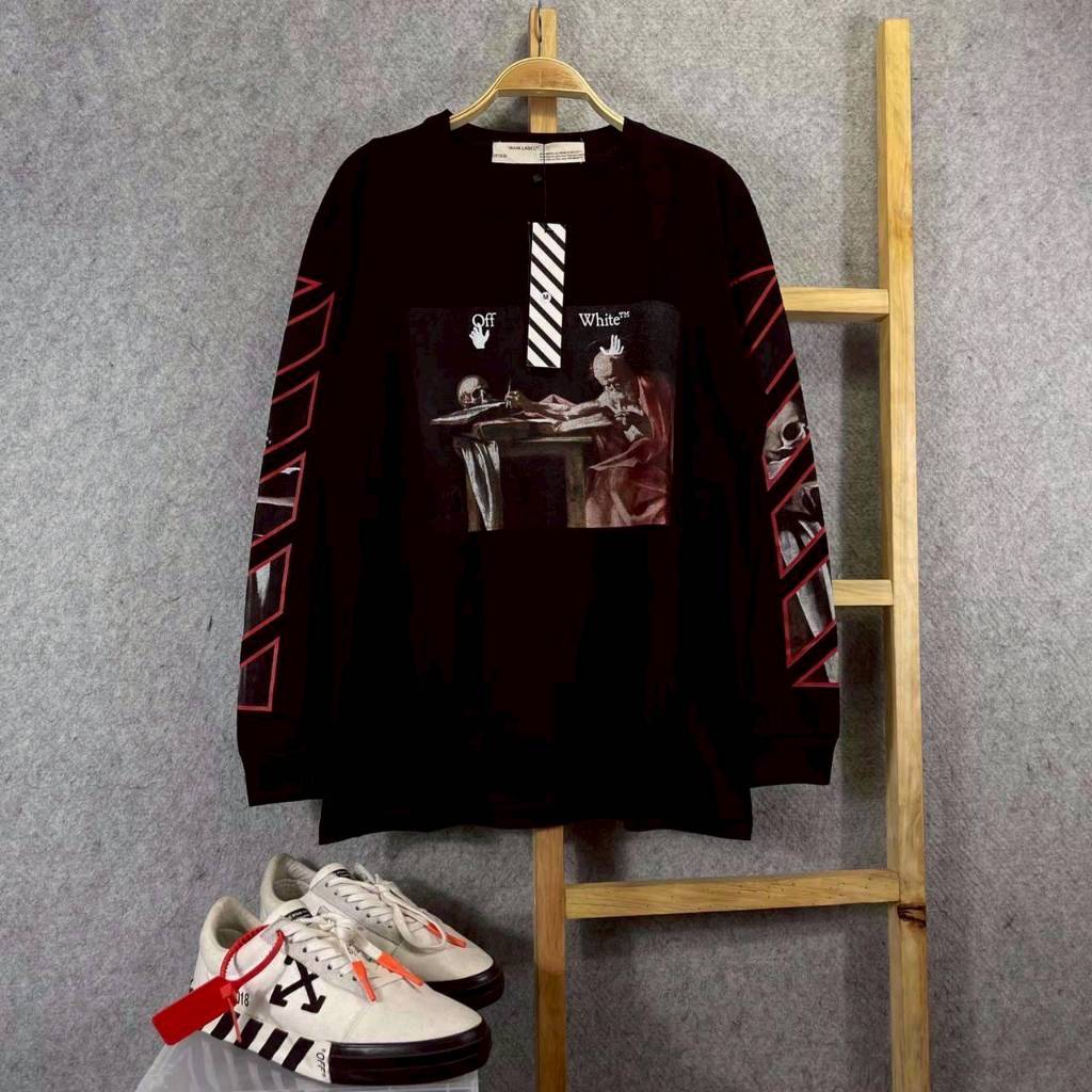 KAOS T-SHIRT LENGAN PANJANG LONG SLEEVE VIRGIL ABLOH CARAVAGGIO BLACK
