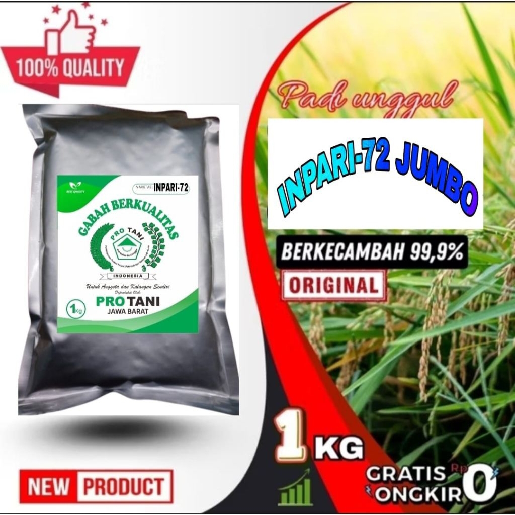 COD 1KG BENIH PADI INPARI JUMBO 72 ORIGINAL LABEL PUTIH