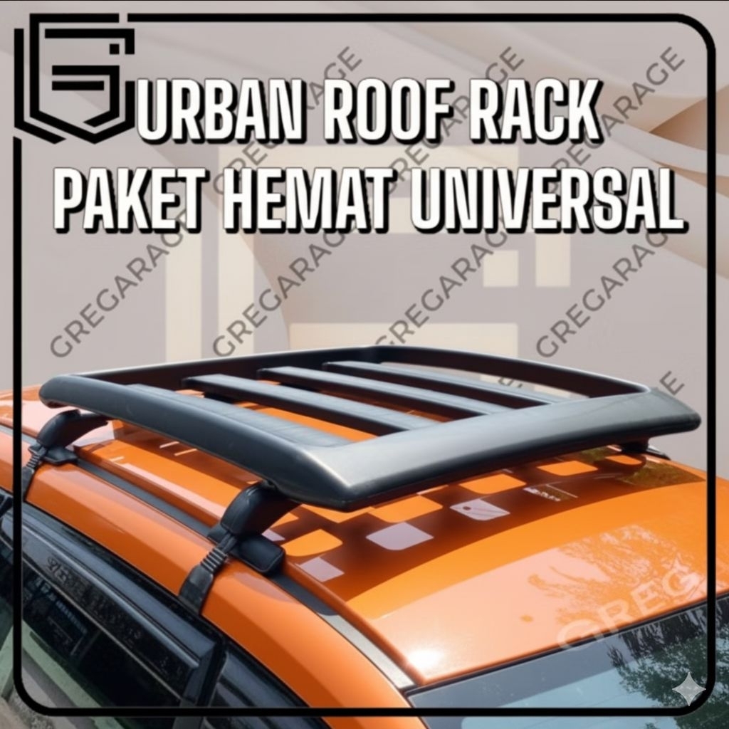 Paket Premium Urban Roof Rack Dan Cross Bar Rhino - Rak Bagasi Mobil - Rak Atas Atap Mobil - Urban R