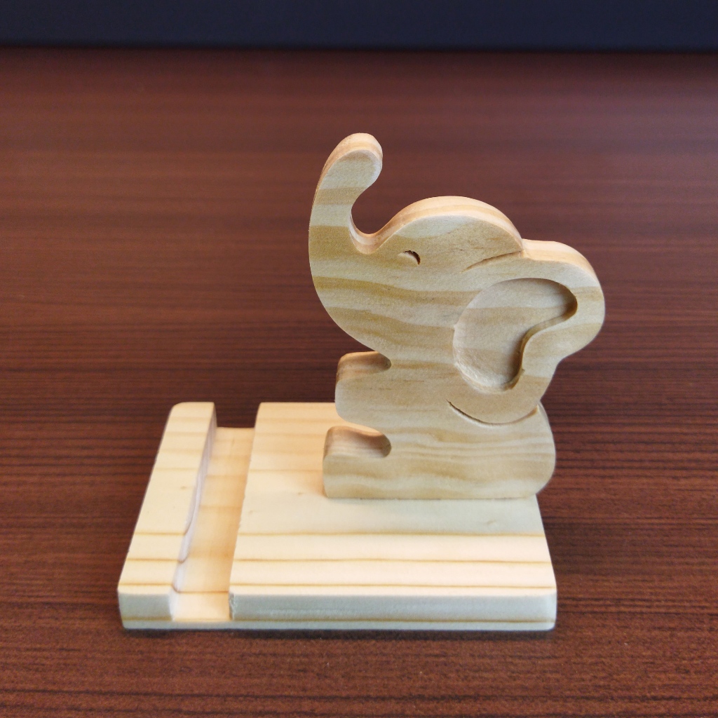 Stand, Holder Handphone, Tatakan HP Gajah Kayu unik dan lucu