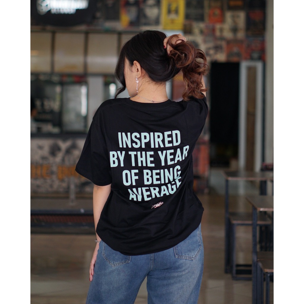 T-Shirt Pria Distro Original Kaos Unisex Hitam Dewasa Langky TSHIRT BWDB S30 AVERAGE  Hitam/Putih