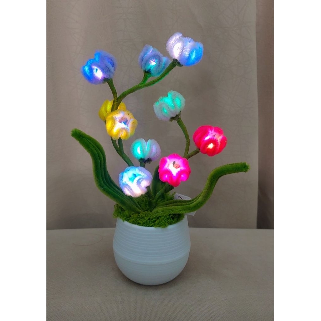 bunga lampu /lampu hias /lampu tidur /lampu hias kawat bulu