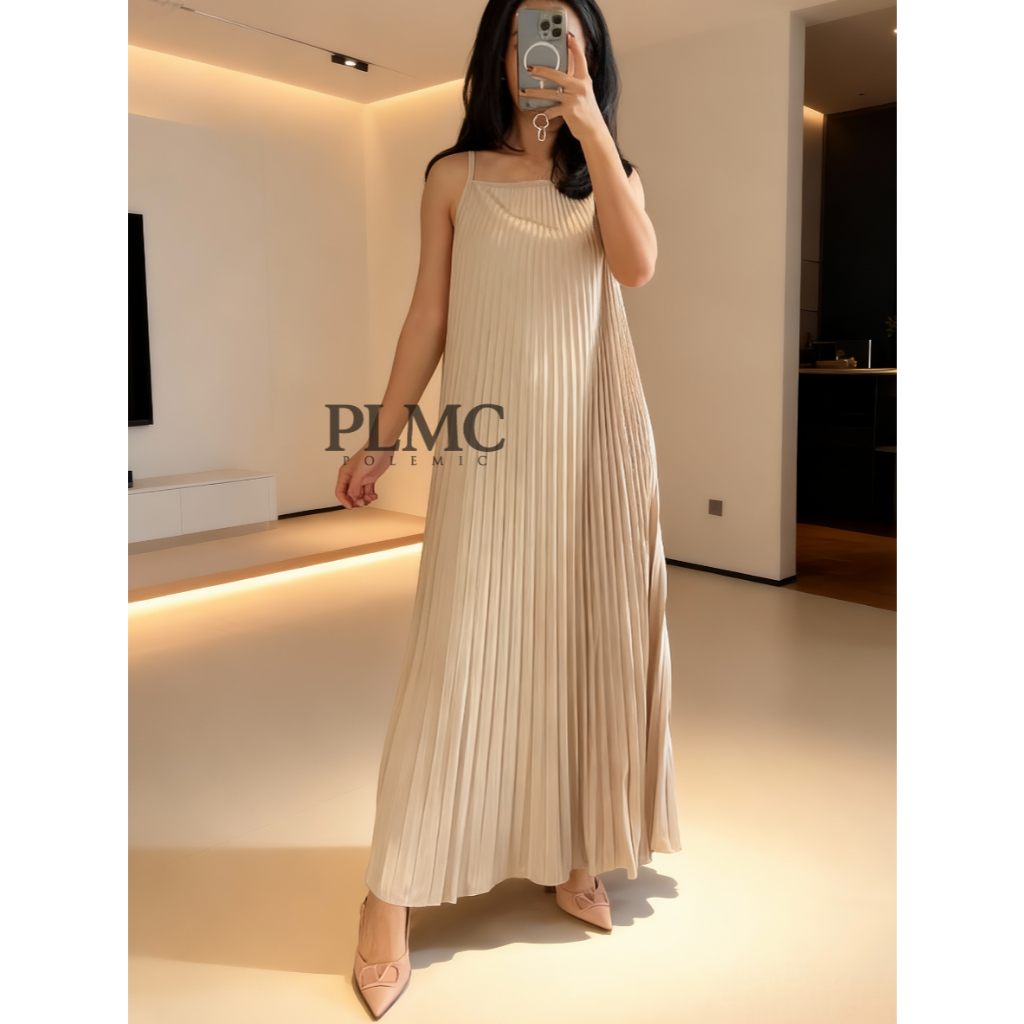 Inner Dress Plisket Premium / Inner Dress Tanpa Lengan Jumbo (02)