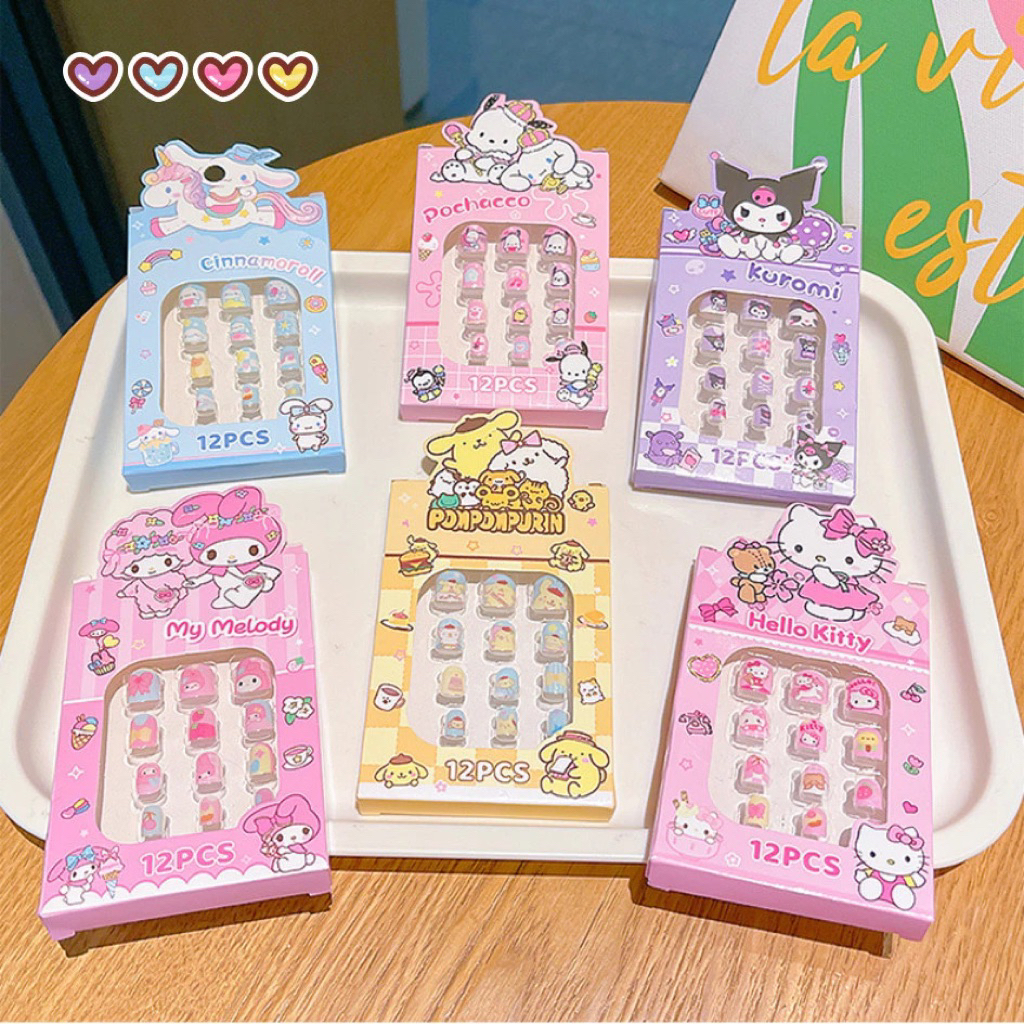 Kuku Palsu Anak Karakter Lucu Sanrio Tempelan Kuku Palsu Anak