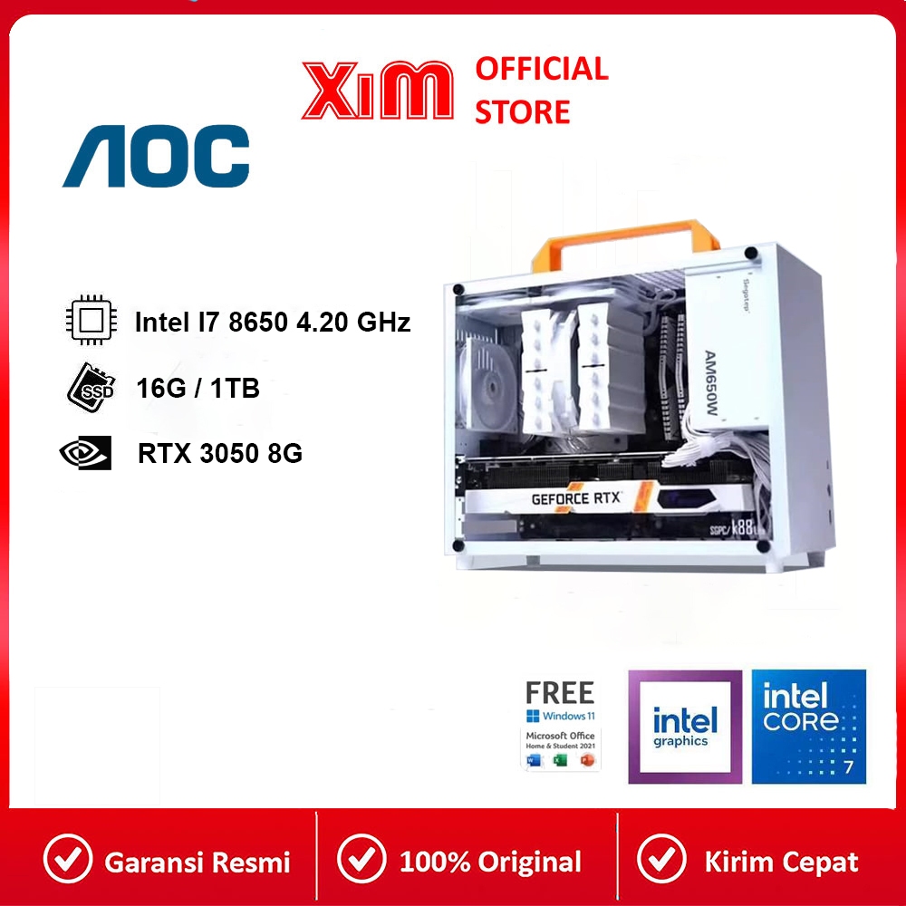 Xim PC PC gaming full set 12-inti baru, Komputer desktop perakitan desain kantor