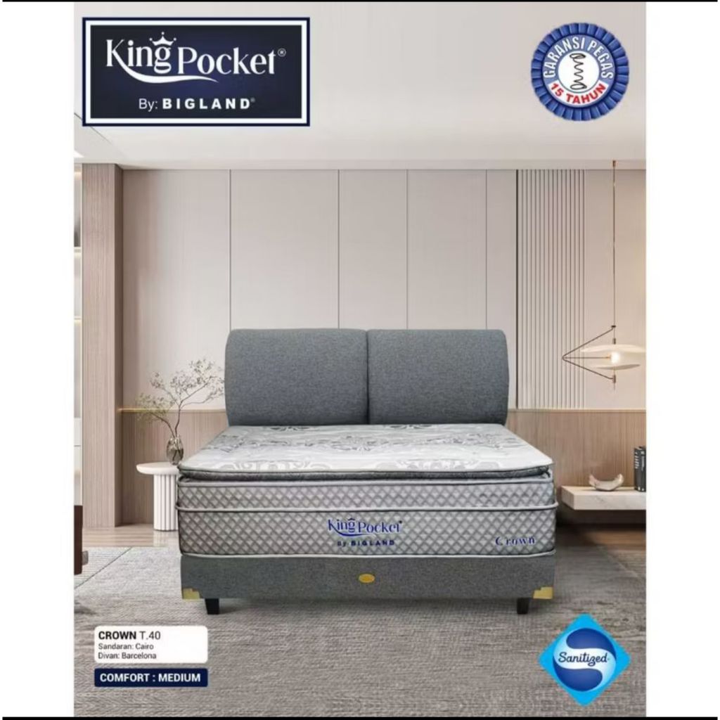 SpringBed Bigland King Pocket Crown. Full Set Bigland. ( Free ongkir Jabodetabek Kota )