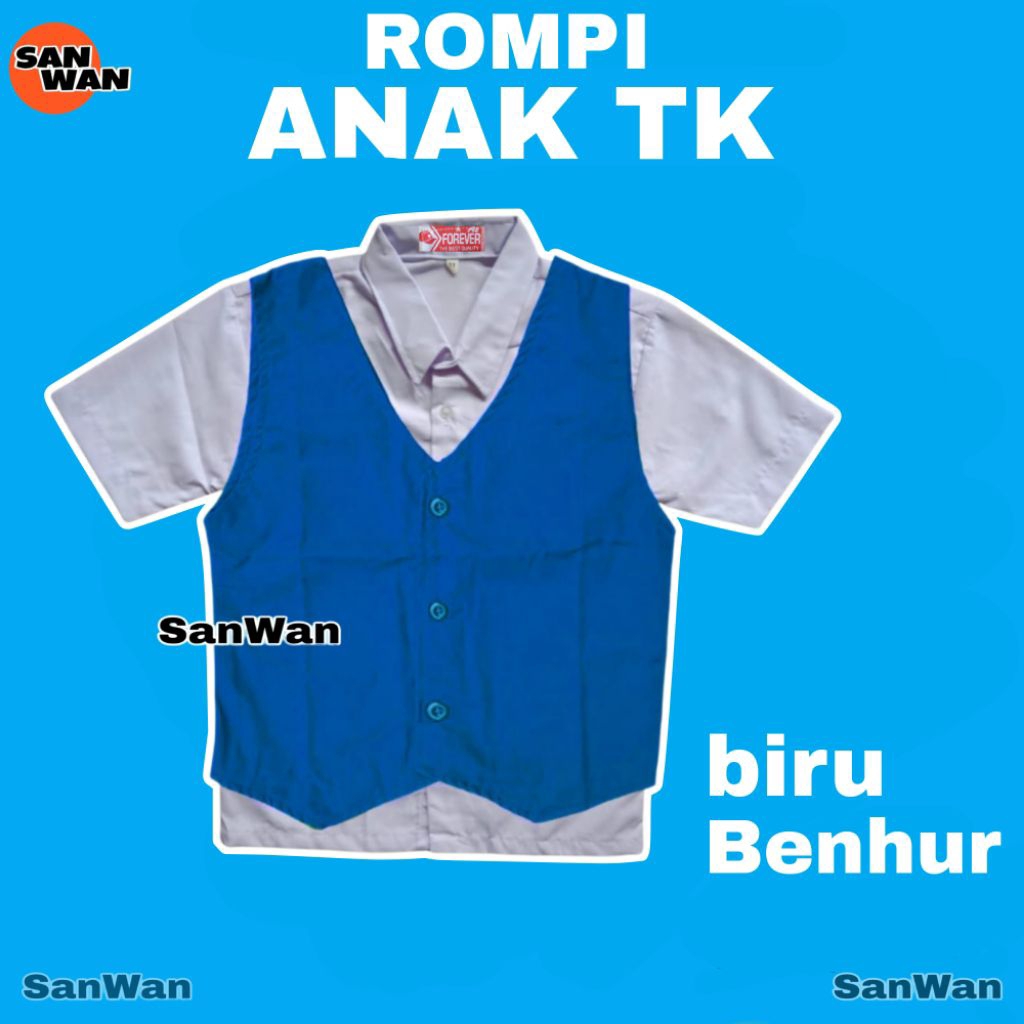 Rompi Sekolah TK Warna Biru Benhur Seragam Sekolah TK PAUD