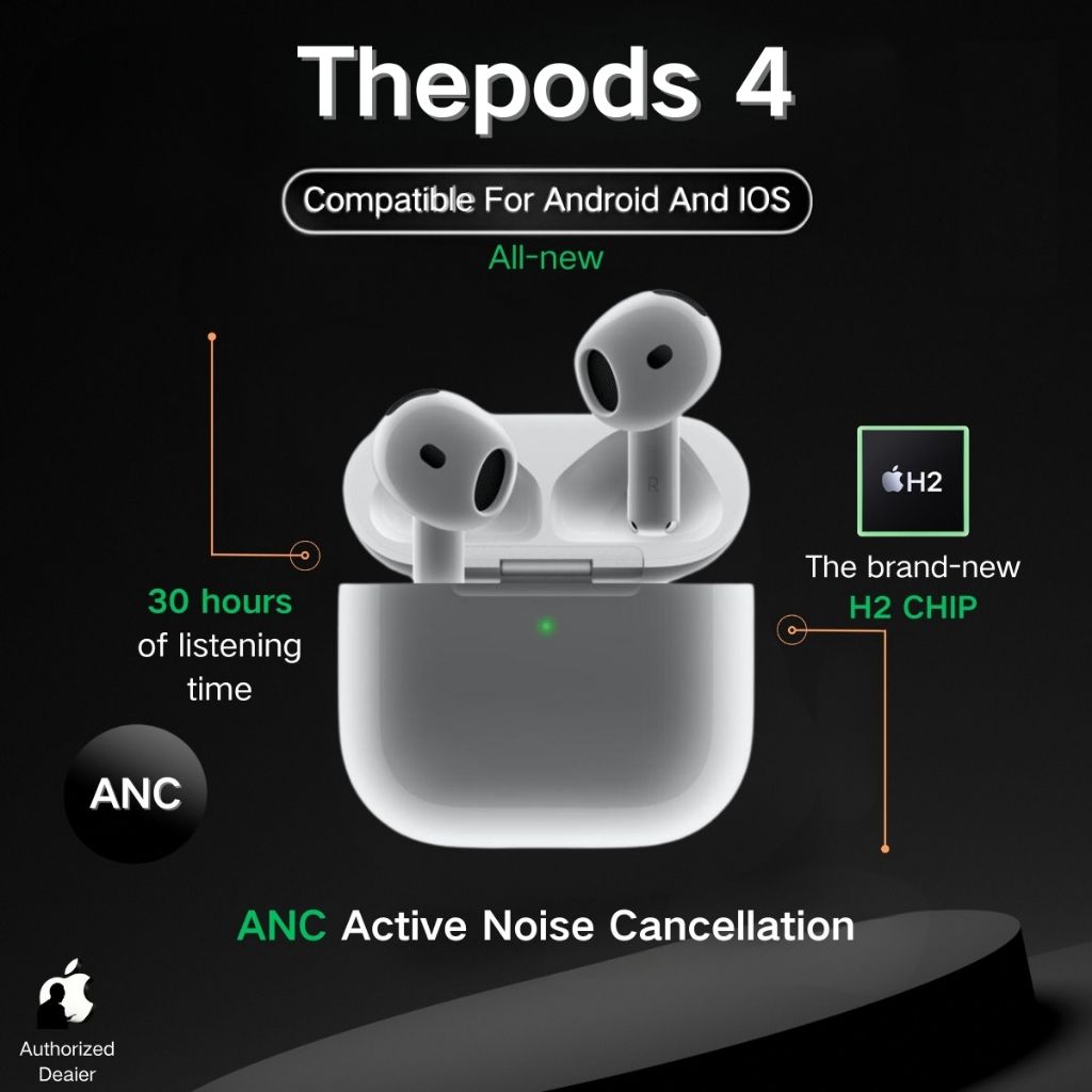 Barang spot 100%ORI AP/IP Gen 4ANC/Gen 3/Gen 2 Pro Headphone bluetooth nirkabel，Menjawab Telepon, As