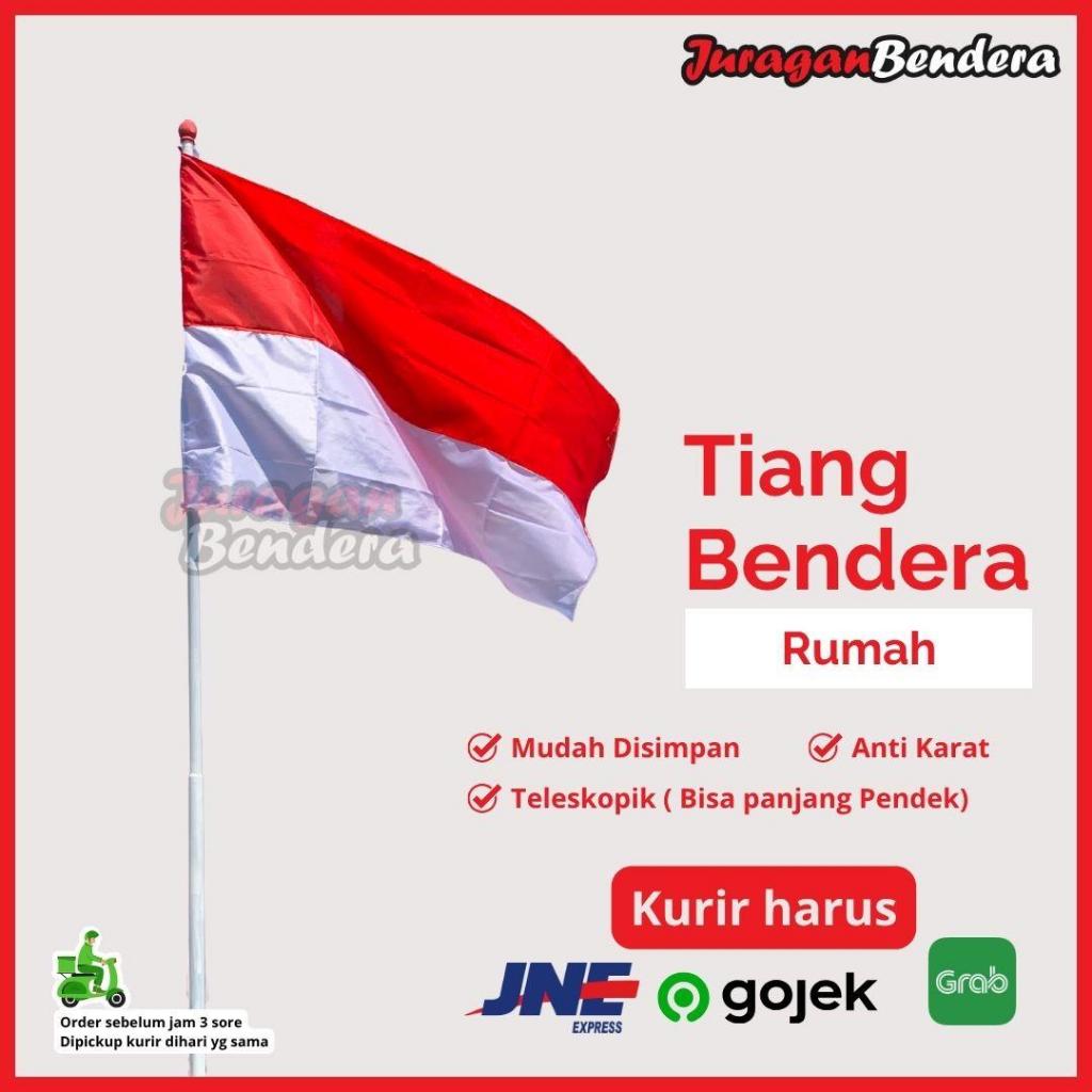 Tiang Bendera Rumah 4 Meter + Bendera Merah Putih Rumah