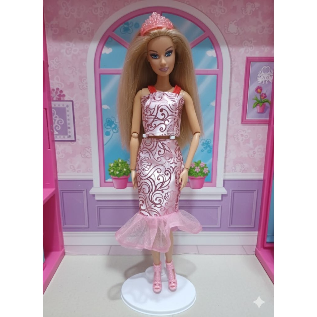 Preloved Boneka Barbie Mattel Second Rare Vintage  Kaki Karet Pivotal Artikulasi Tangan Golden Hair 