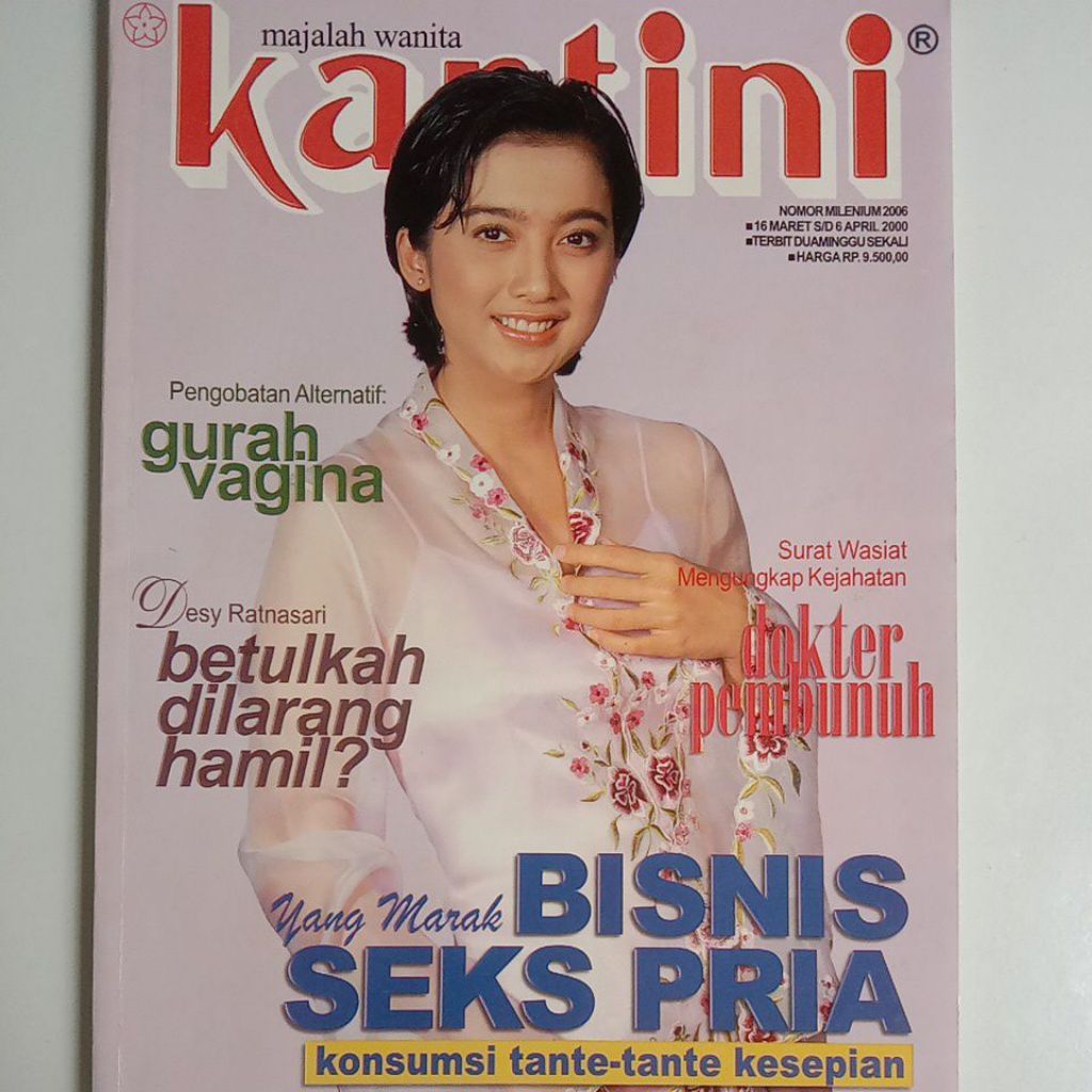 Majalah Kartini Tahun 2000 Cover Desy Ratnasari (Runner-up 1 Gadsam'88)