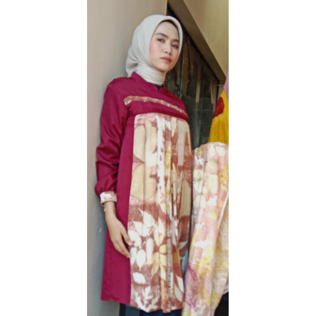 baju tunik ecoprint