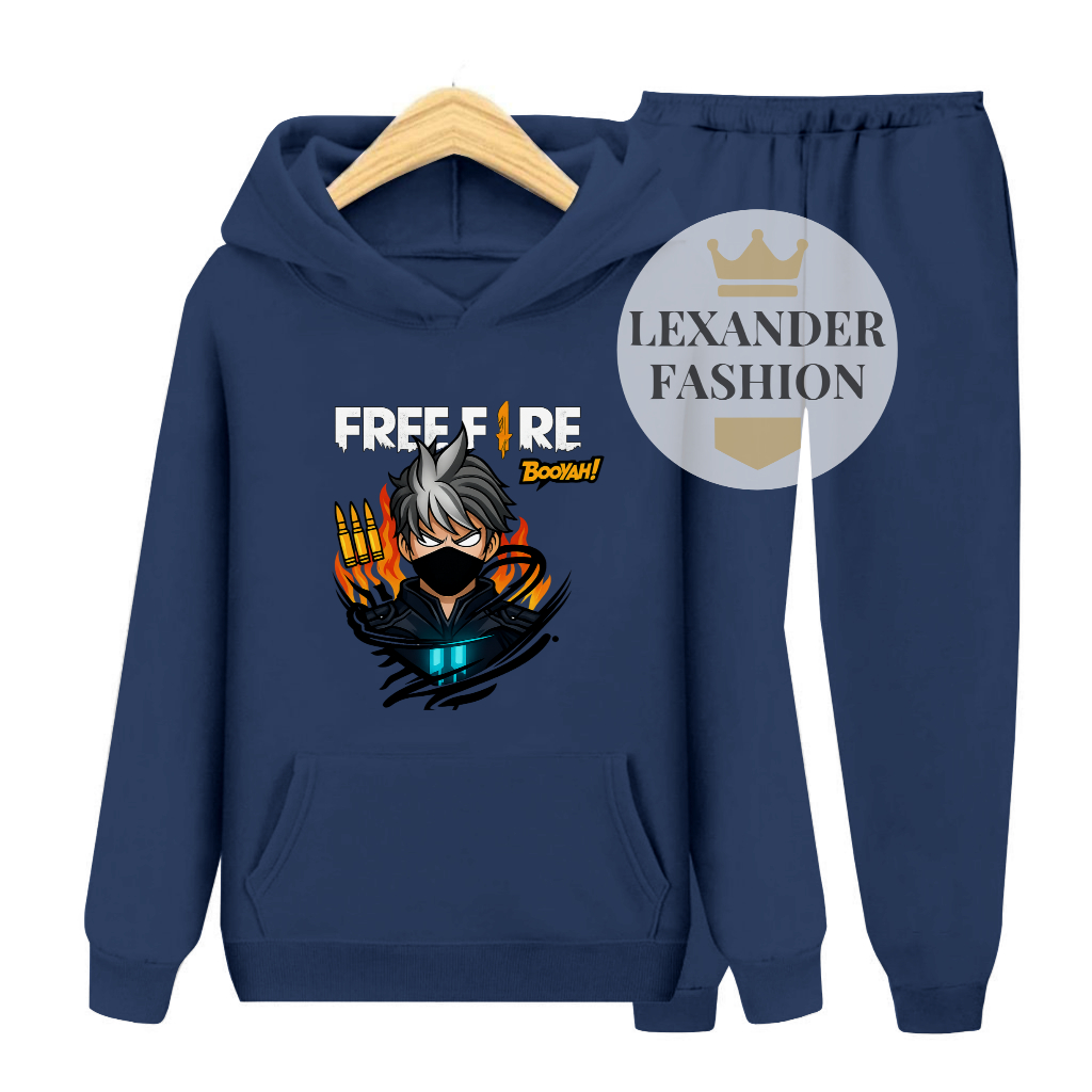 Lexander Setelan Kantong Hoodie Anak Sweater Anak Remaja Tema Roblox Gambar FF Booyah