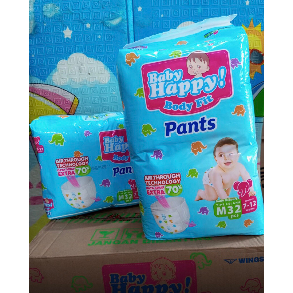 ( Termurah ) - Baby Happy M32 Tipe Celana / Pempers Baby Happy M32