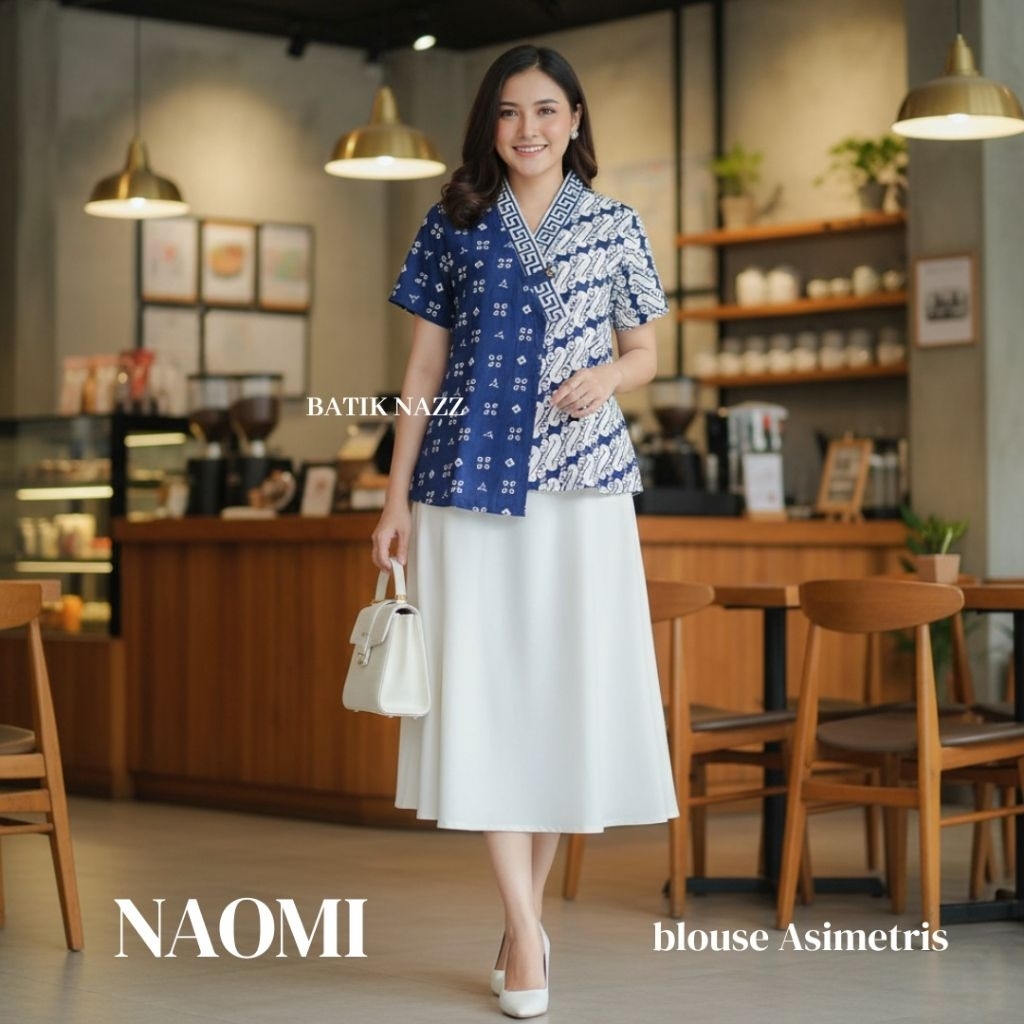 BATIK NAZZ NAOMI Blouse Batik Wanita Kimono Modern