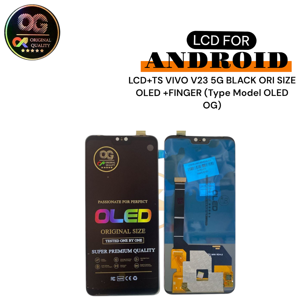 LCD+TS VIVO V23 5G BLACK ORI SIZE OLED +FINGER (Type Model OLED OG)