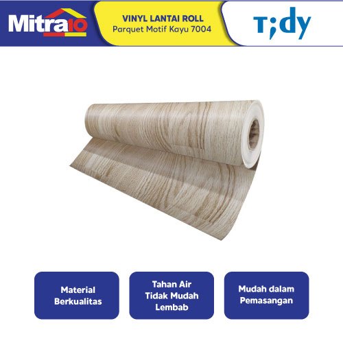 Vinyl Lantai Kayu Tidy 7004 Cream Colored Parquet 2Mx1M