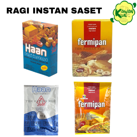 Ragi Instan Saset 11 gr / Ragi Bubuk Kering/Haan Ragi/Fermipan