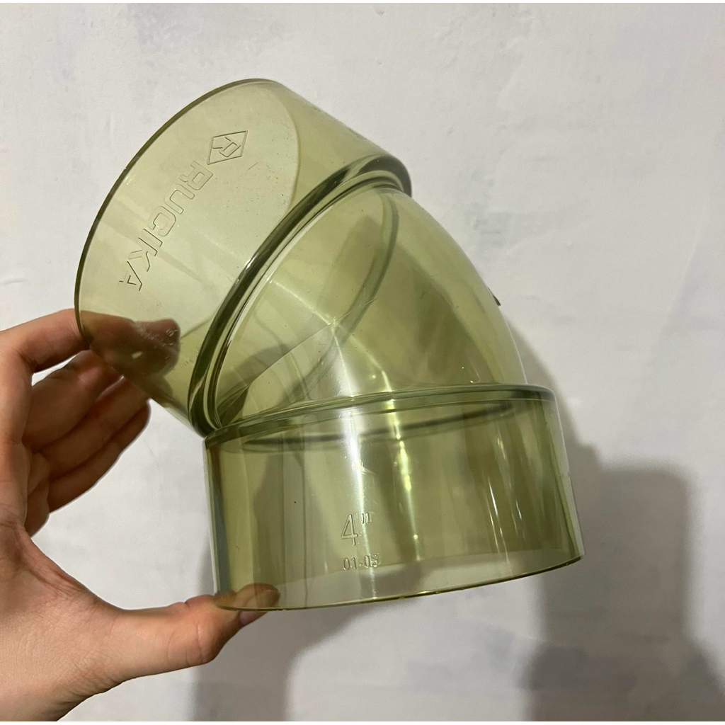 ELBOW KENI 4” inch 45 derajat D TRANSPARAN PVC MERK RUCIKA IMPORT