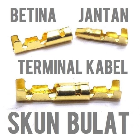 SKUN TERMINAL bulat gepeng jantan betina male female cowok cewek kuningan scun cowo cewe klem kabel 