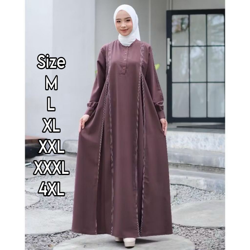 Dress Nabila Ukuran M L XL XXL XXXL 4XL Jumbo Ld 140 Sabrina anti uv Premium Wanita Remaja Muslim Ma