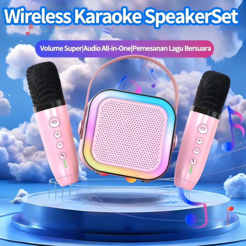 [COD]  K12 Speaker Bluetooth Mini Speaker Karaoke With MIC Karaoke Set Bluetooth Mini Full bass