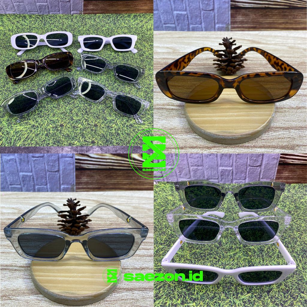 KACAMATA DEWASA HITAM RETRO MODEL KOTAK DAN PERSEGI PANJANG / KACAMATA DEWASA PRIA WANITA